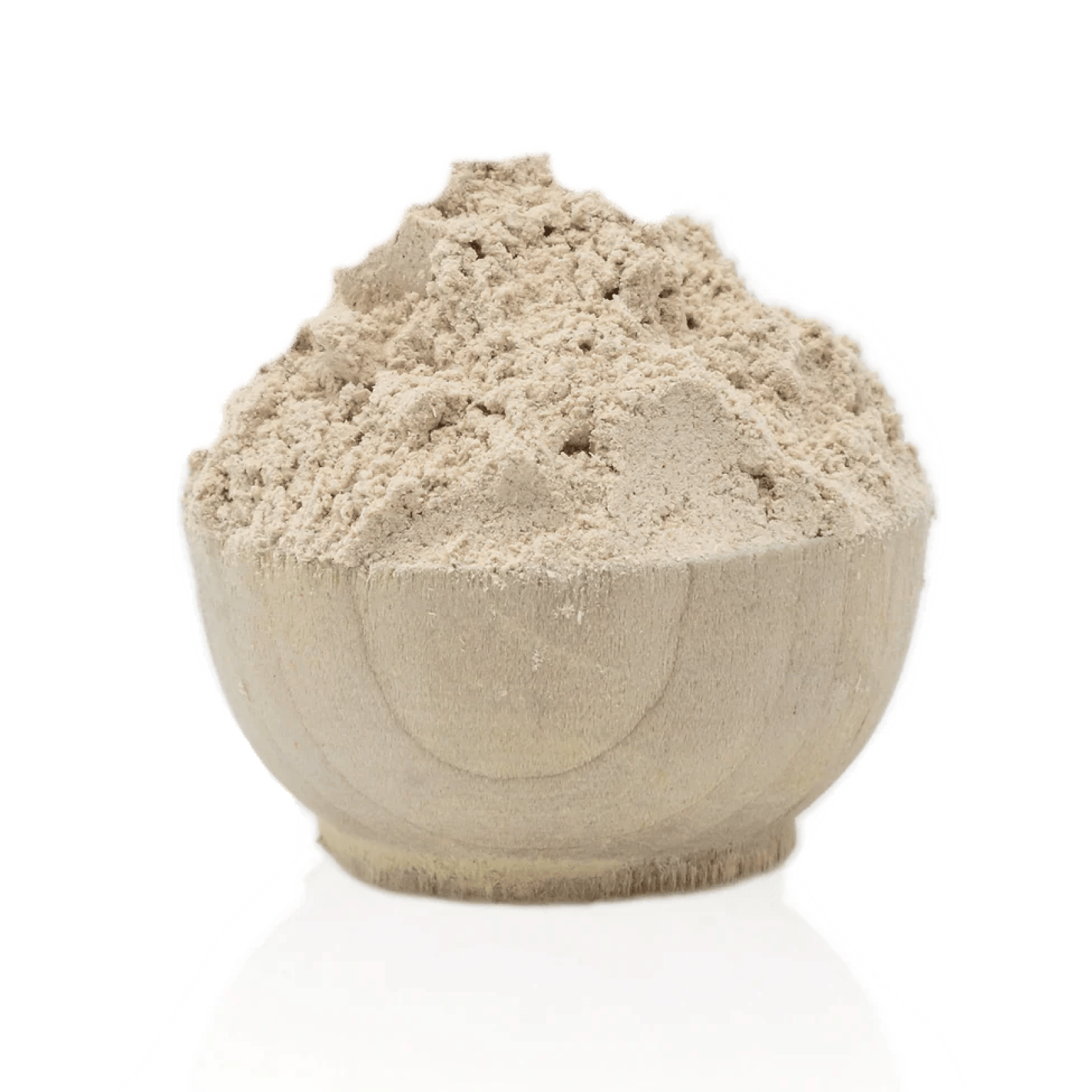 Bowl filled with Agar Agar Powder on a white background
