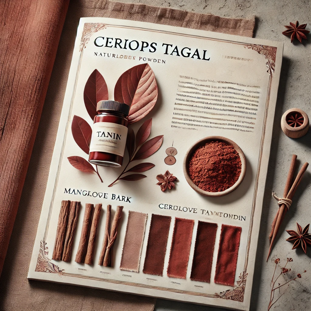 Product packaging for Ceriops Tagal with natural ingredients on a textured surface