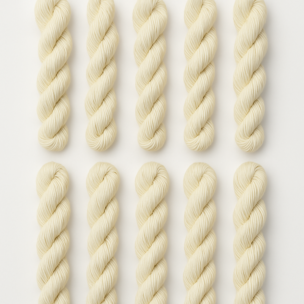 100% Unbleached Cotton Thread Mini Skeins - Set of 10 (10g Each, aprox 400 meter total)