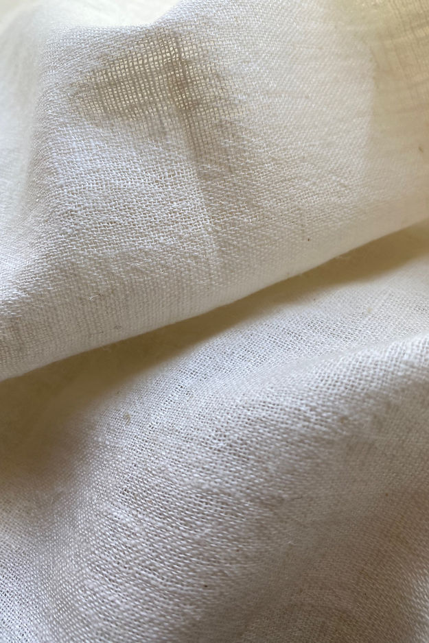 Hemp and Khadi Cotton - hand spun handwoven fabric 115 cm