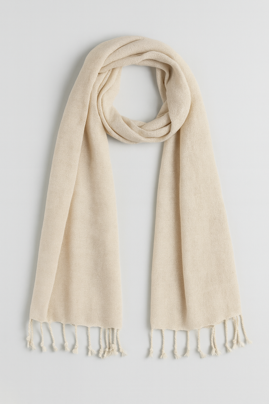 Handwoven Natural Cotton Shawl 70-200