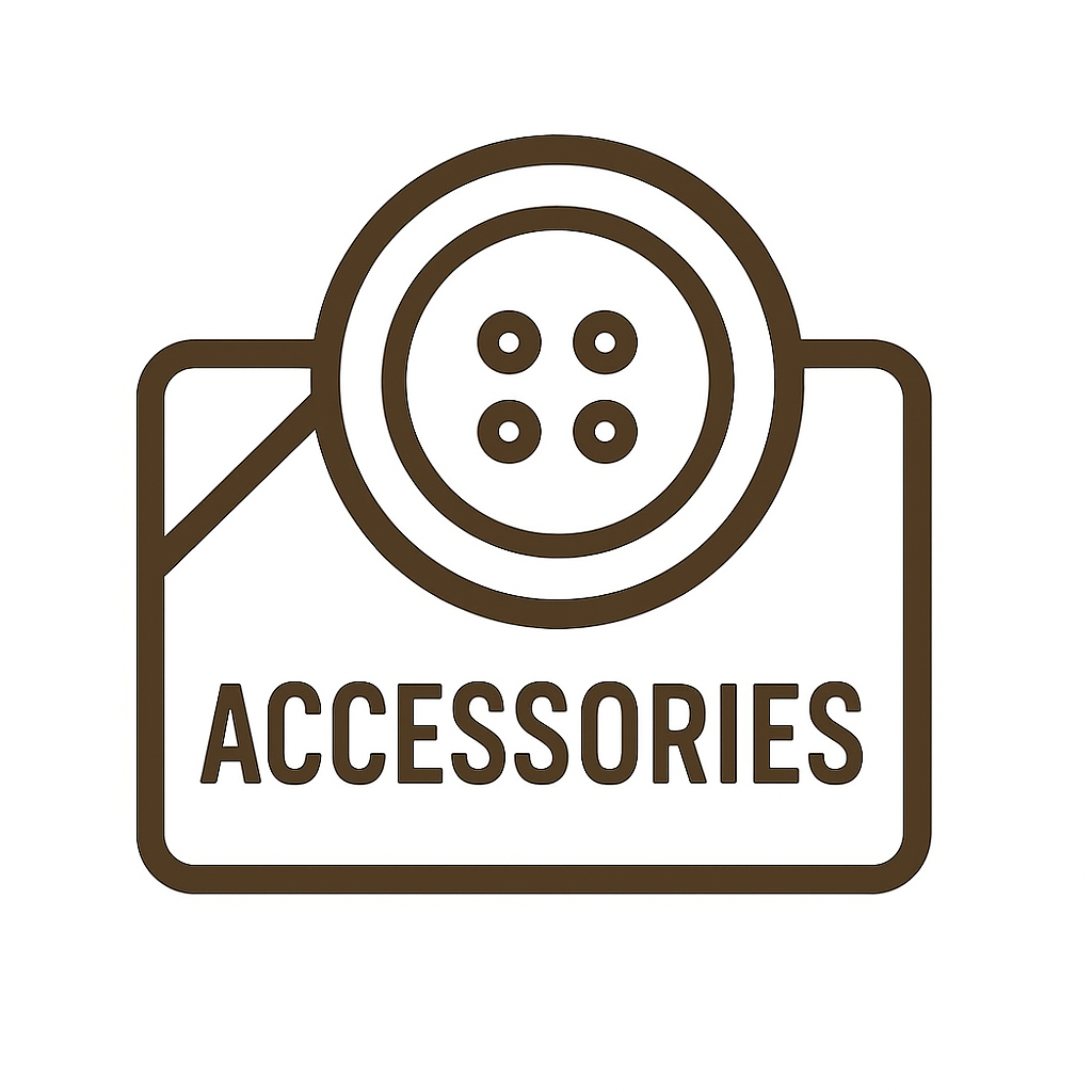 Logo with a button and 'ACCESSORIES' text on a white background