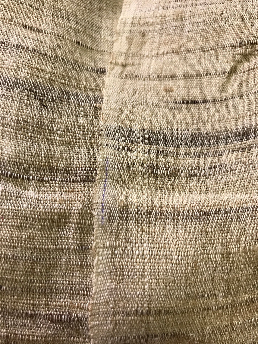 Close-up of textured silk scarf with a pattern
