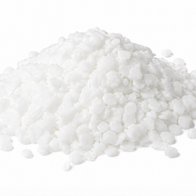 White granular material on a white background