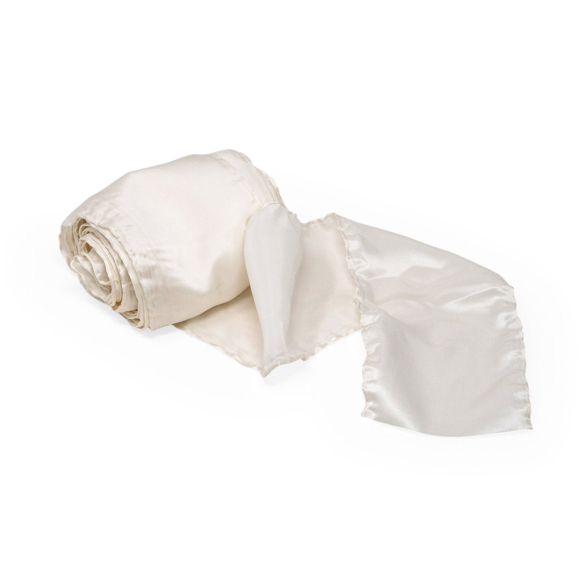 White satin sheet on a white background