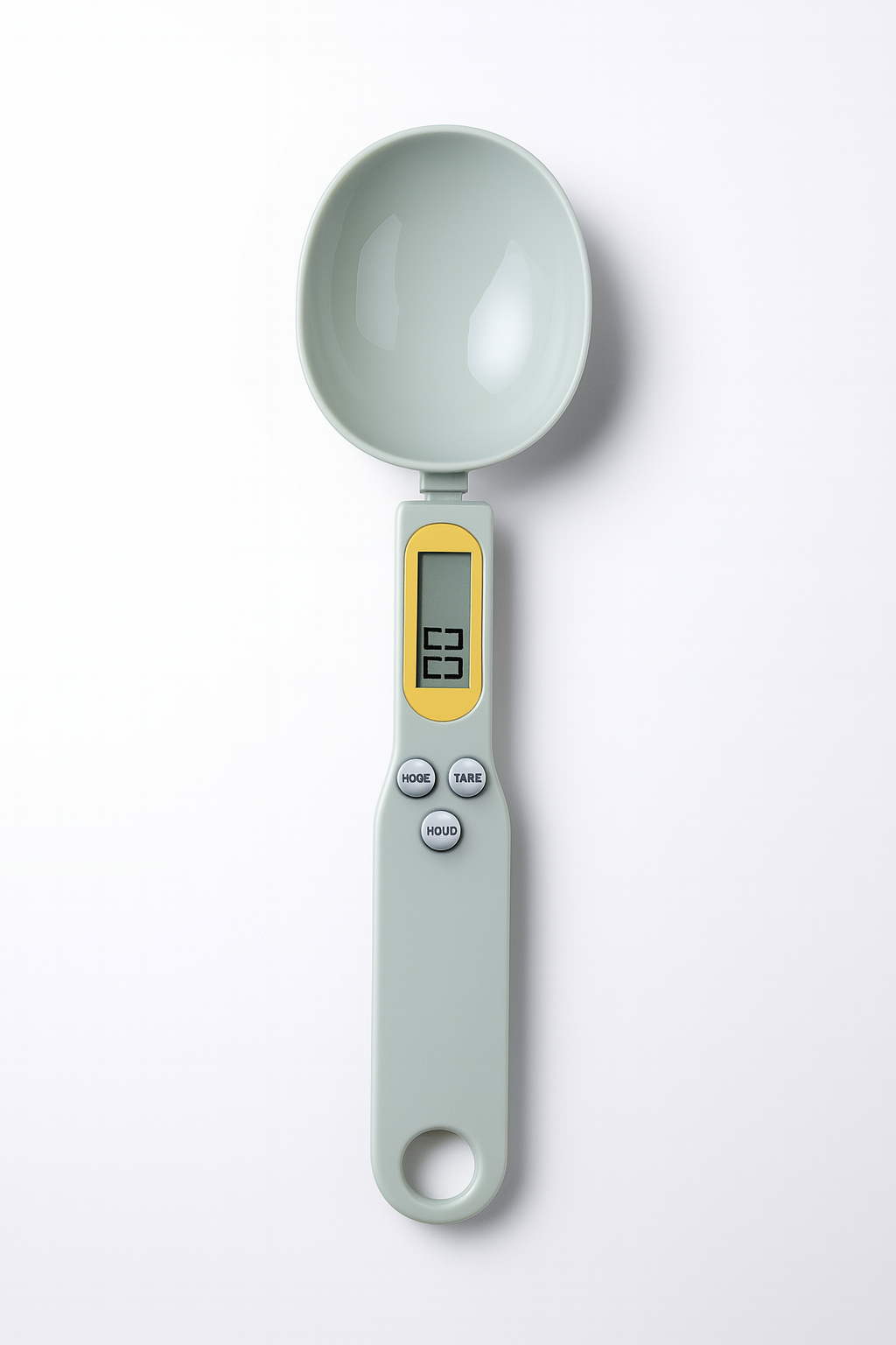 Digital measuring spoon on a white background