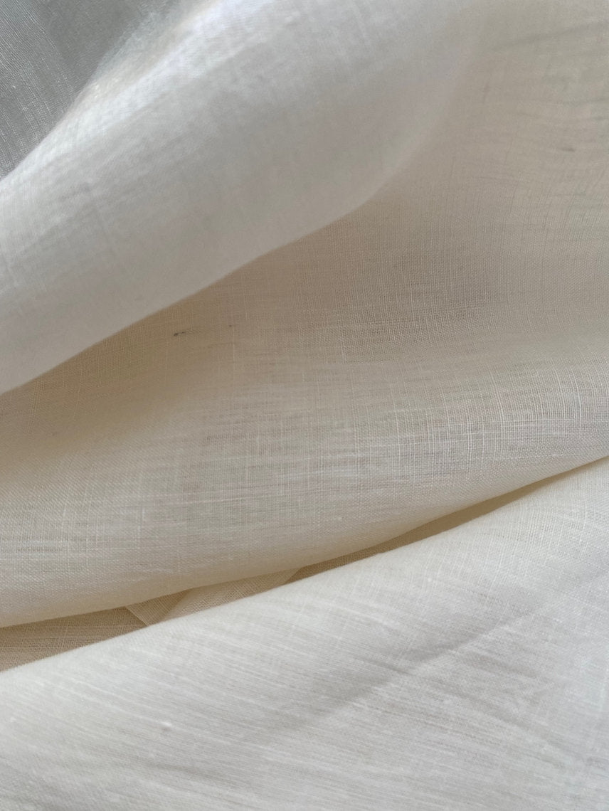 Close-up of white fabric with a subtle pattern