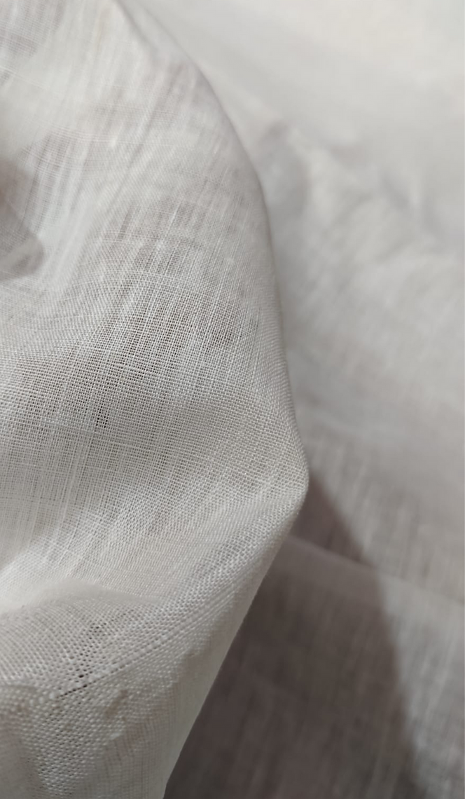 Close-up of textured white fabric