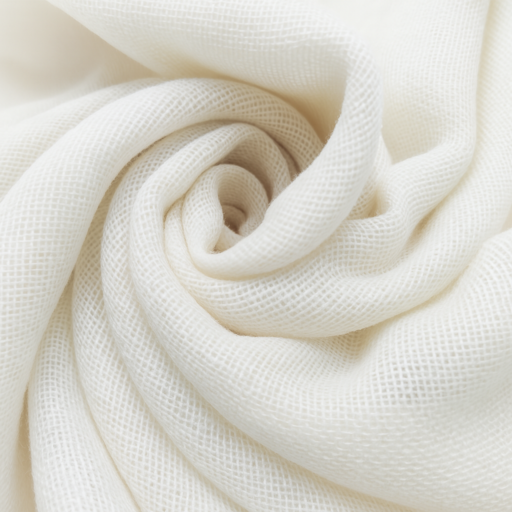 Close-up of a rolled-up white fabric