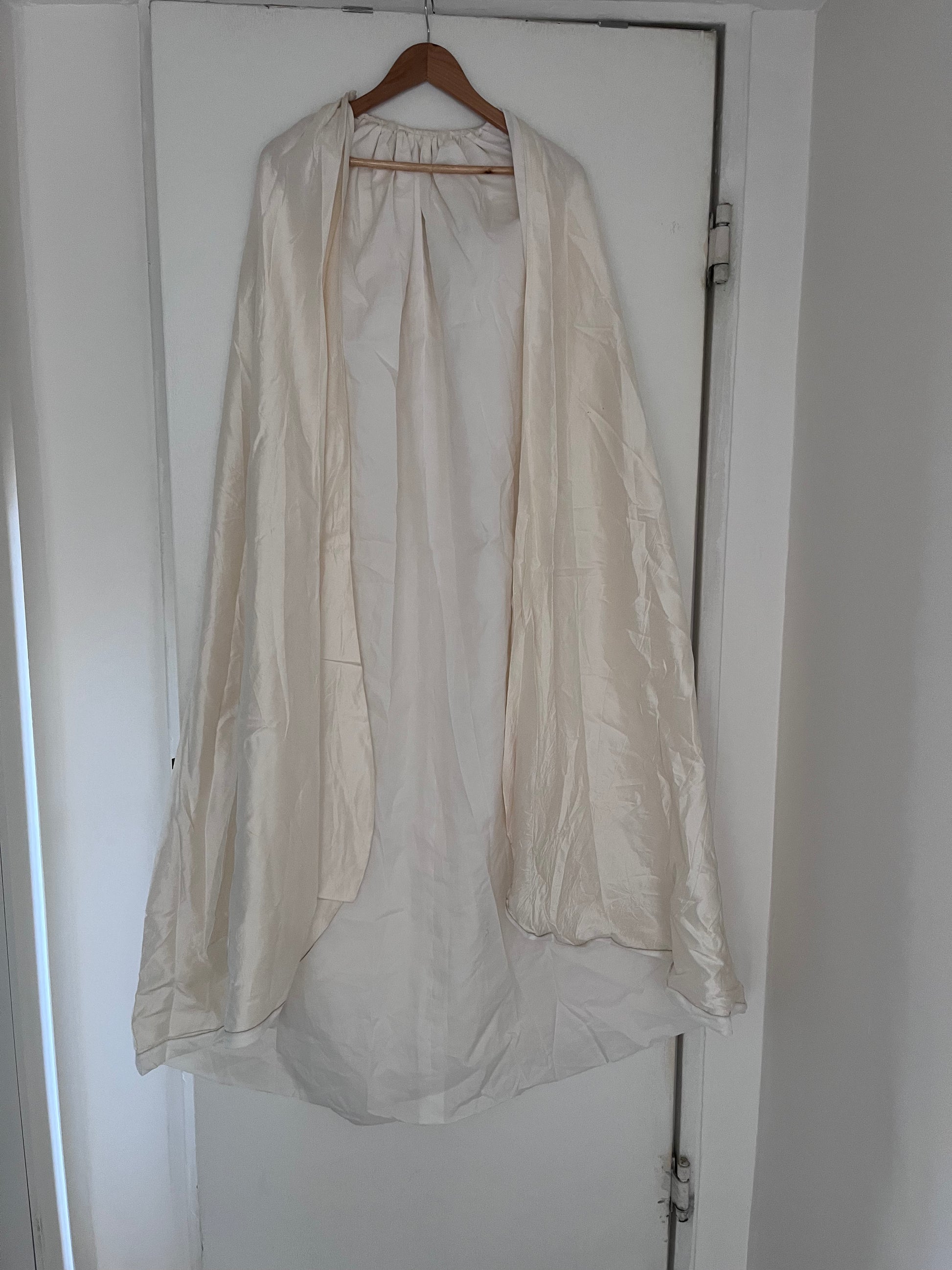 Silk wedding dress train