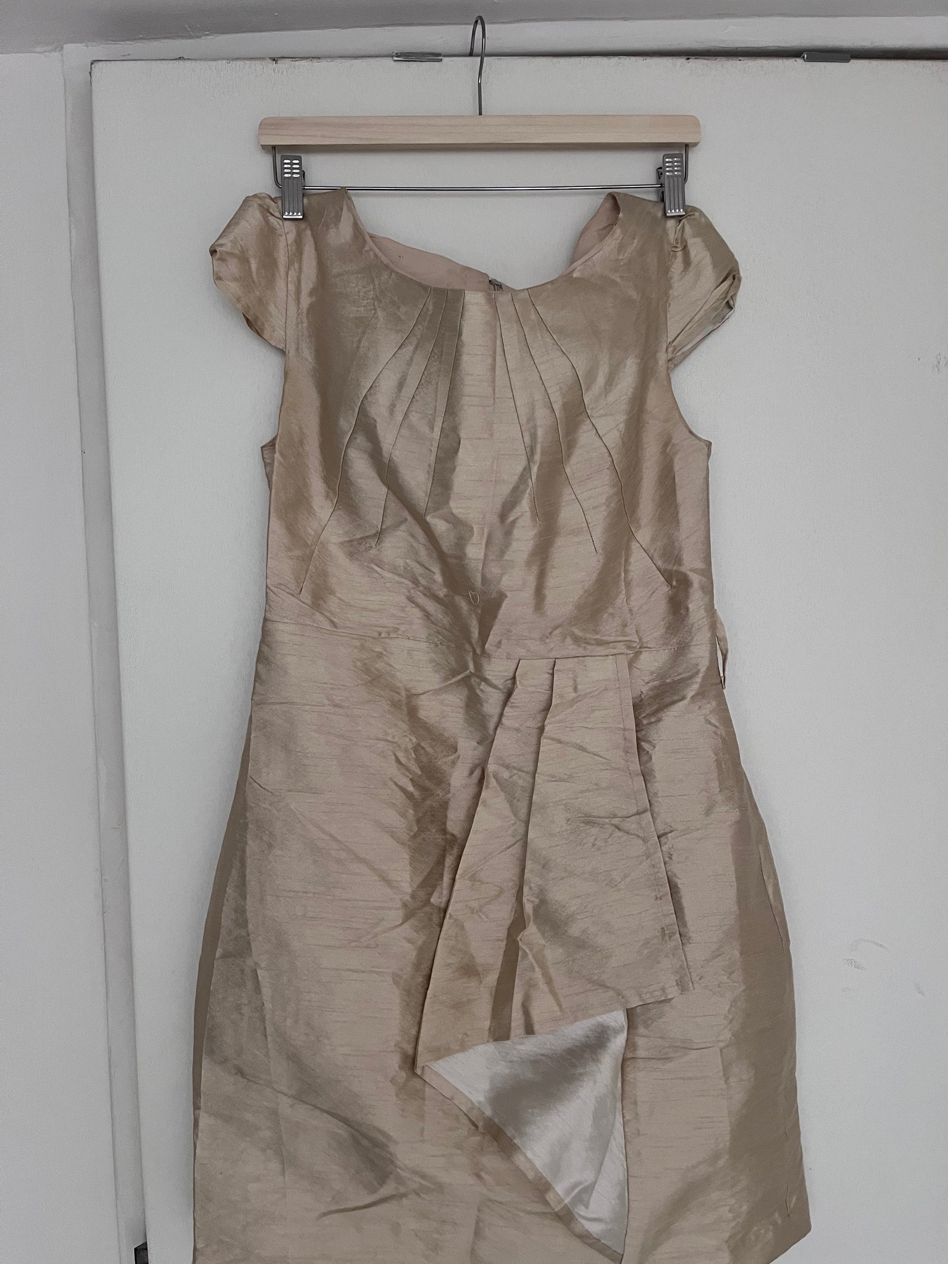 copper colored silk brides maid dress size 36EU