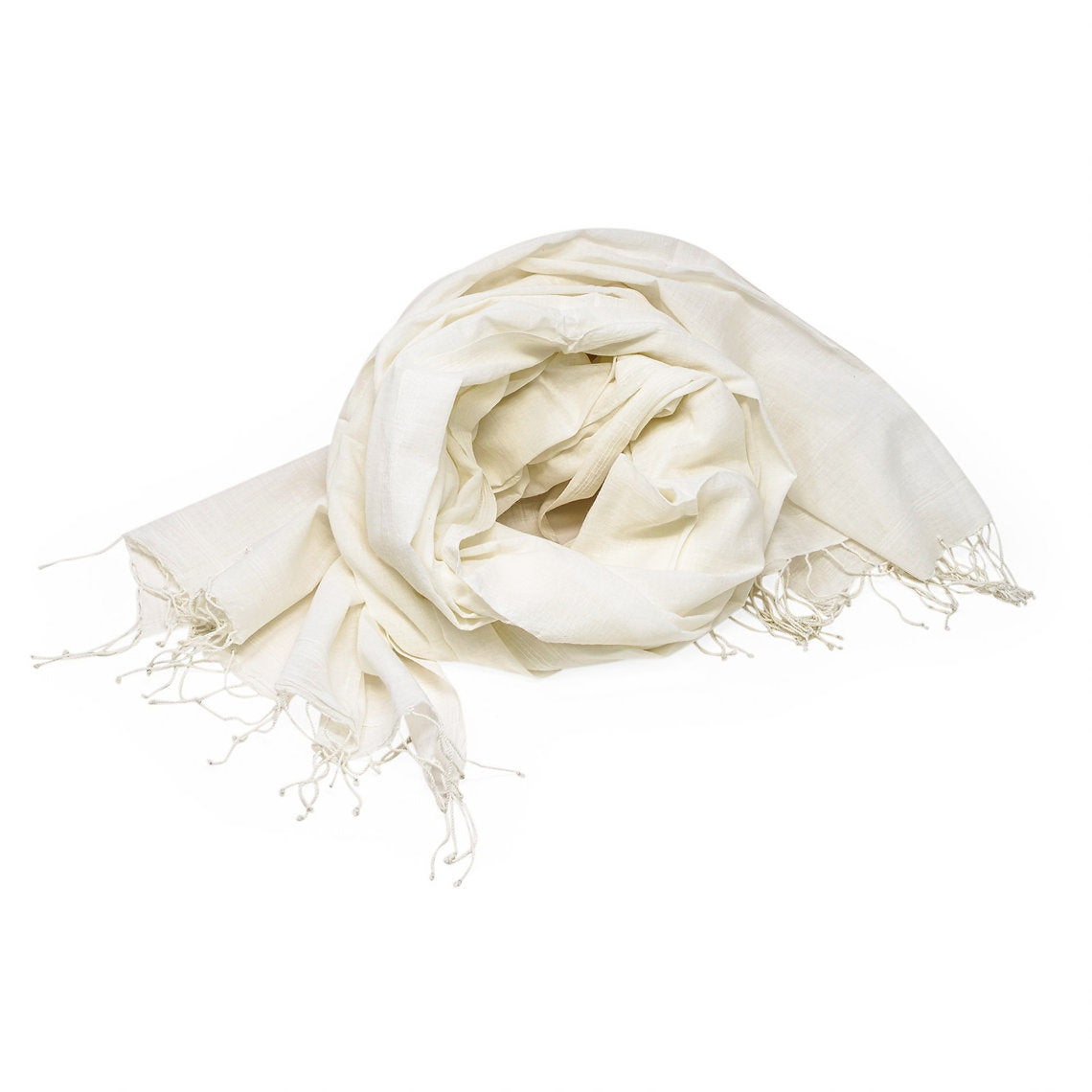 White cotton scarf on a white background