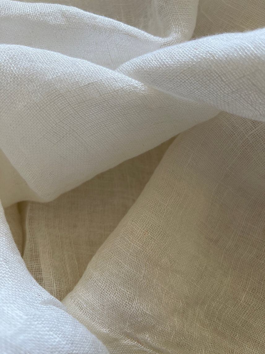 Close-up of beige fabric with a soft texture