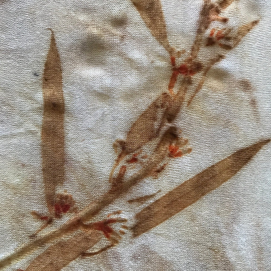 Textured fabric with brown floral pattern