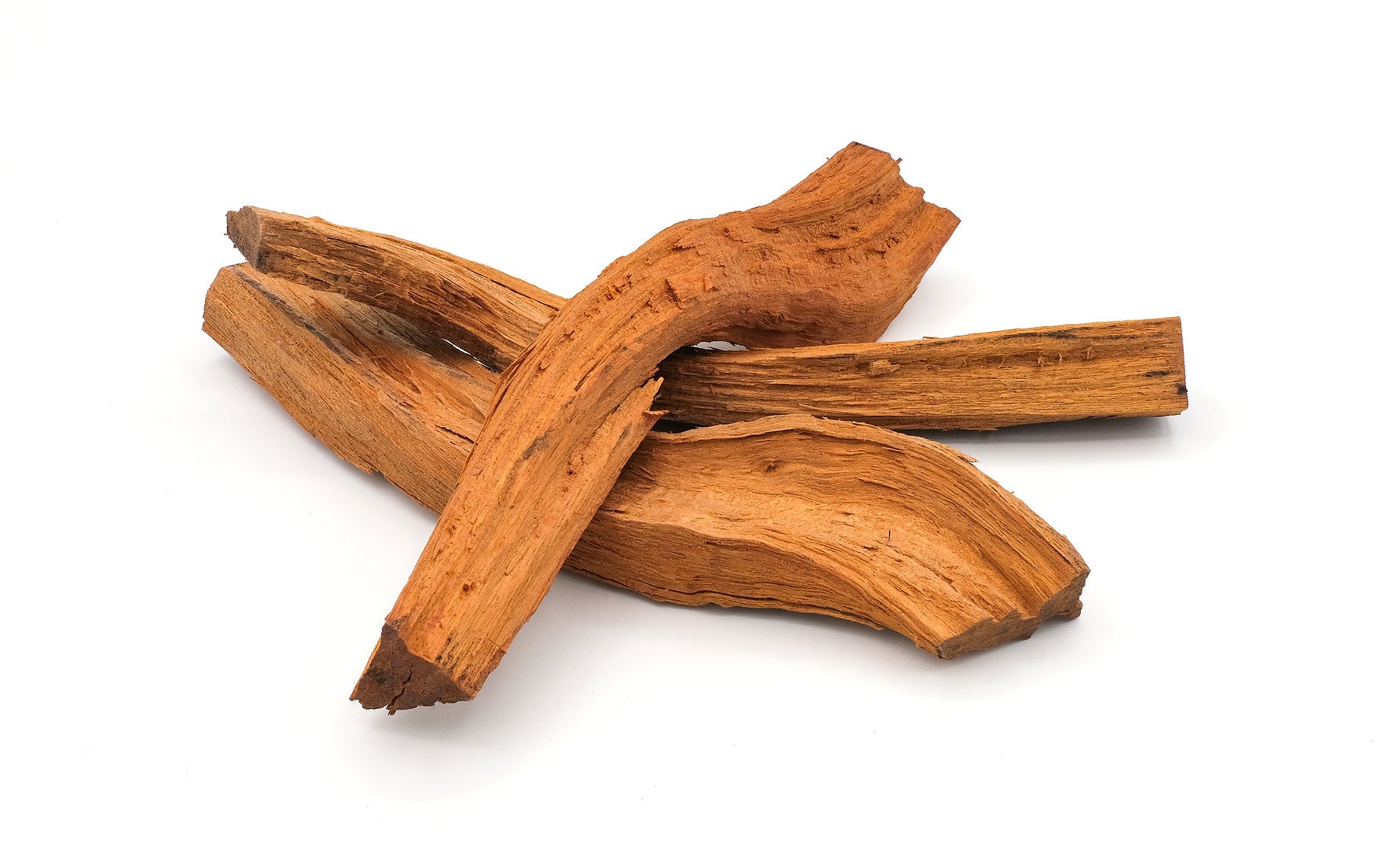 Wooden sticks on a white background