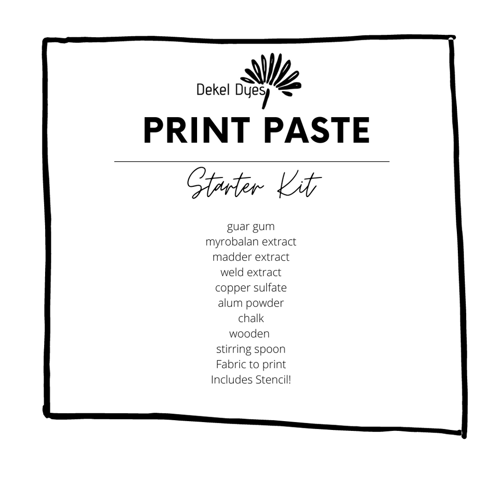 The Natural Dye Store Print Paste Starter Kit description on a white background