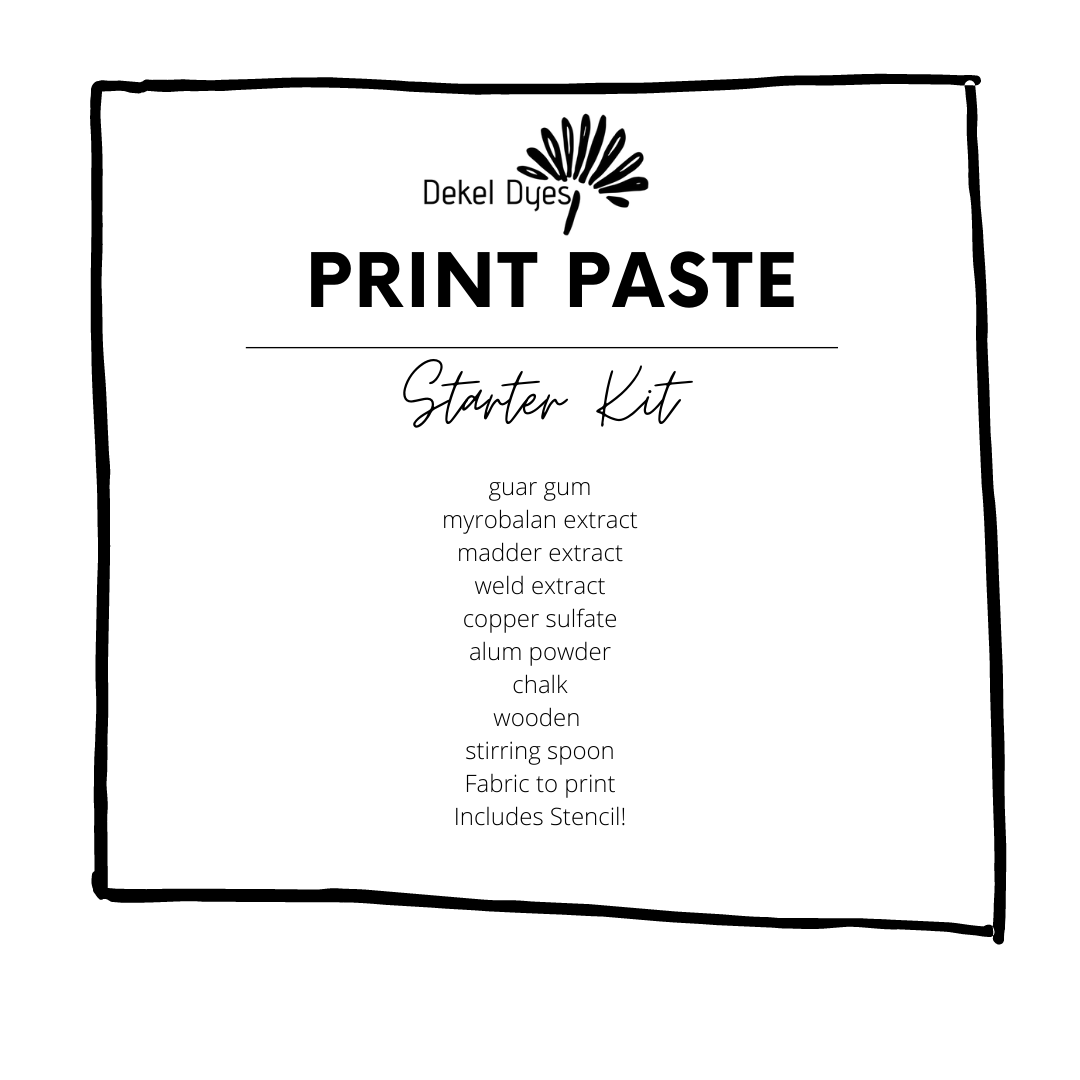 The Natural Dye Store Print Paste Starter Kit description on a white background