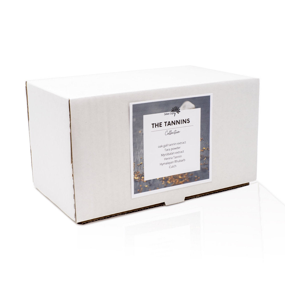 White box with 'The Tannins' label on a white background