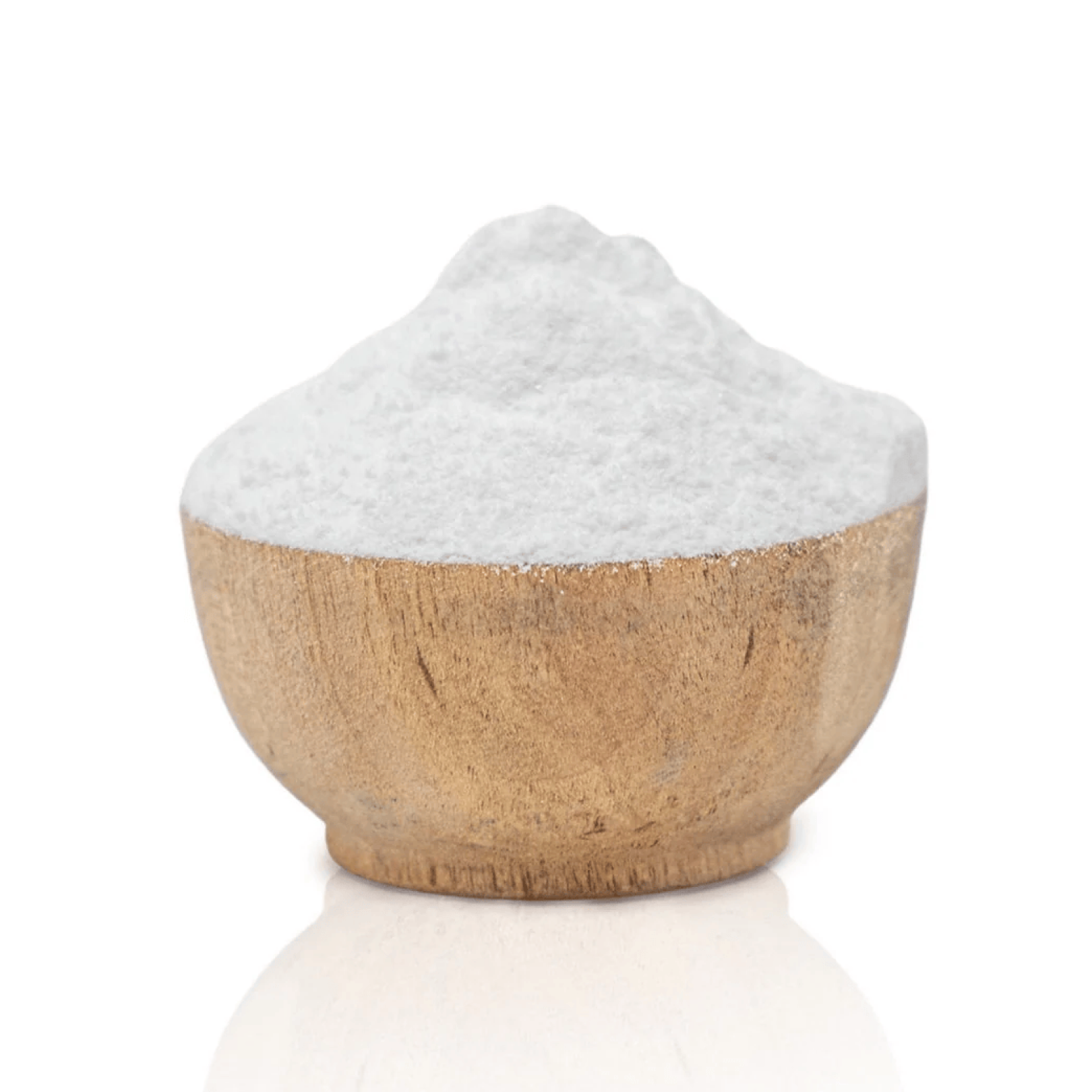 white bowl with Titanium Oxalate inside on white background