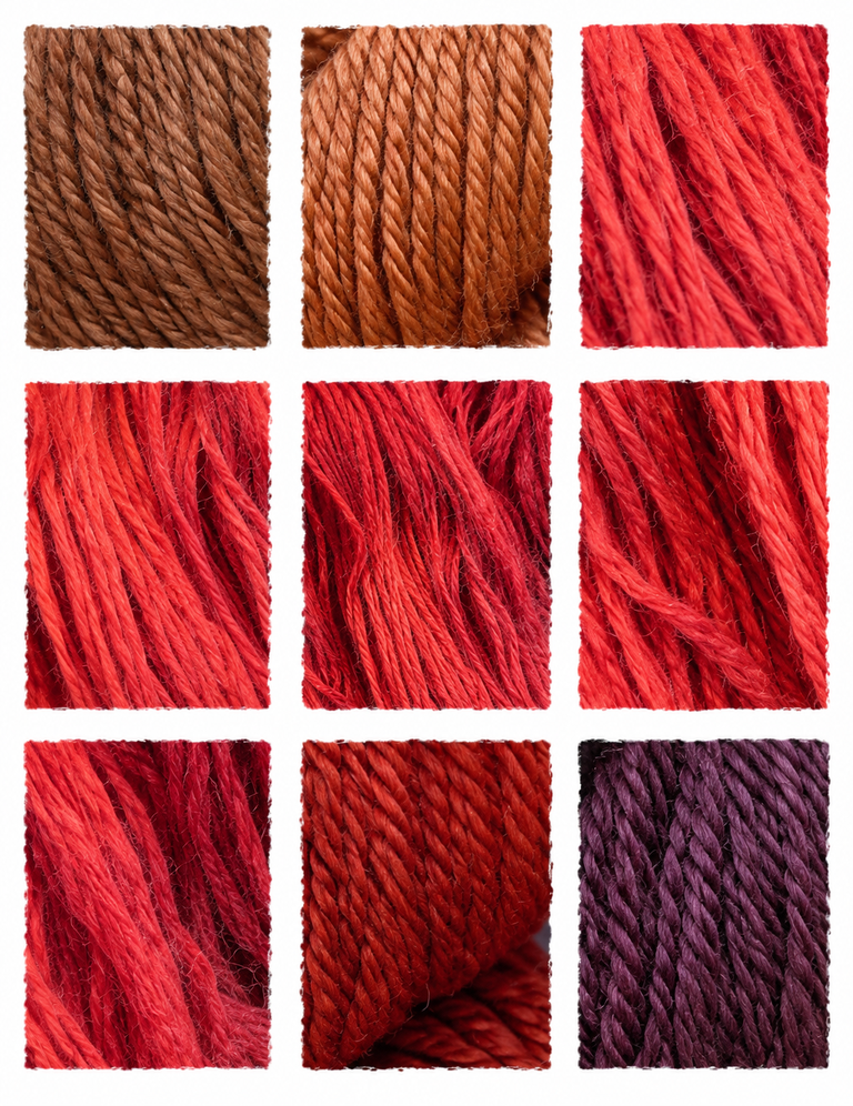 Madder Extract EXTRA Alizarin (Rubia tinctorum) fabric samples