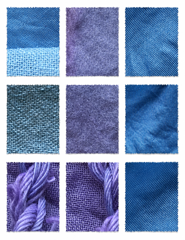 Murex Glands (Hexaplex trunculus) fabric samples