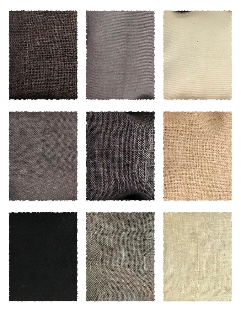 Oak Gallnut Powder Aleppo (Quercus infectoria) fabric samples