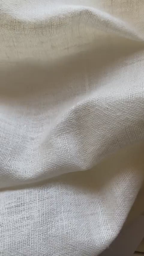 Hemp and Khadi Cotton - hand spun handwoven fabric 115 cm